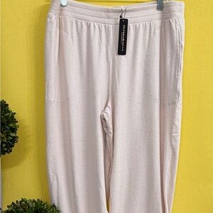 Donna Karan Cream Sleepwear Pants with Side Pockets